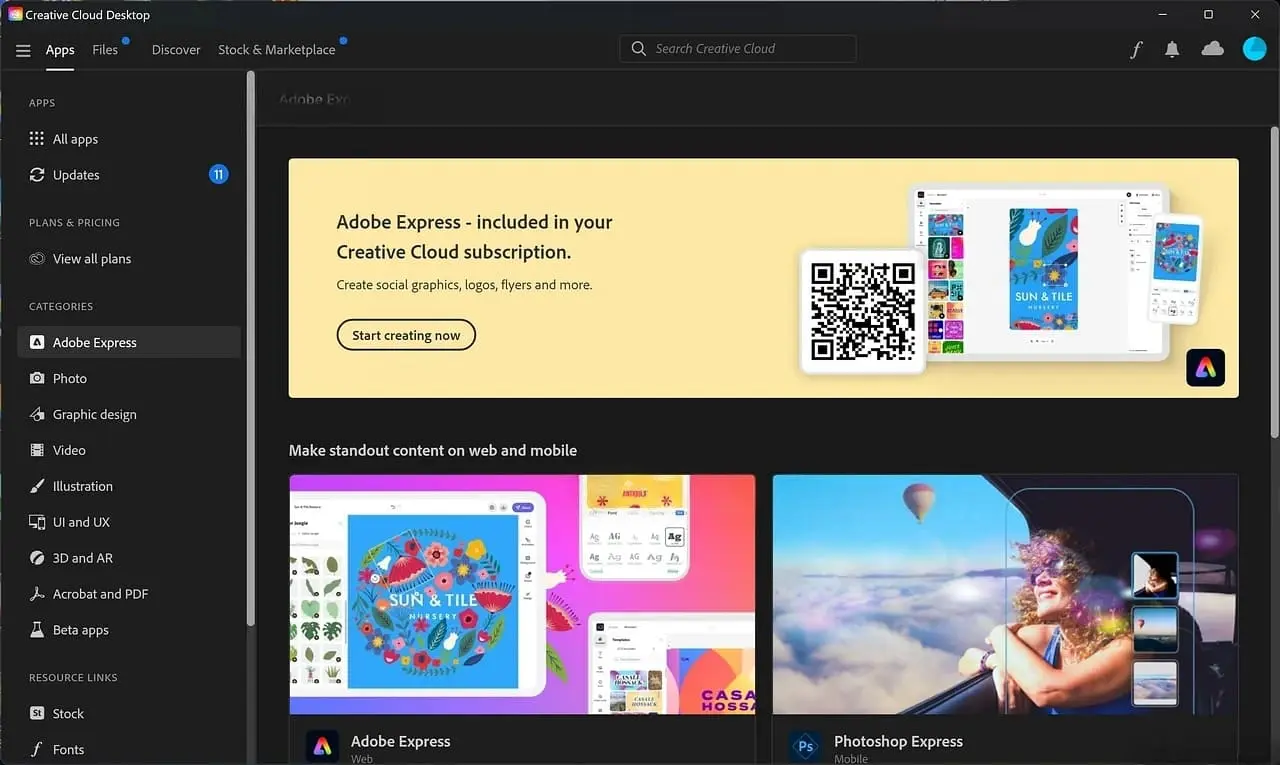 Adobe Creative Cloud Screenshot 2
