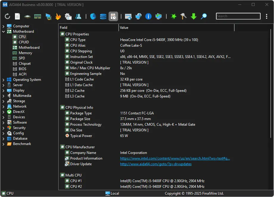 Aida64 Business Screenshot 2