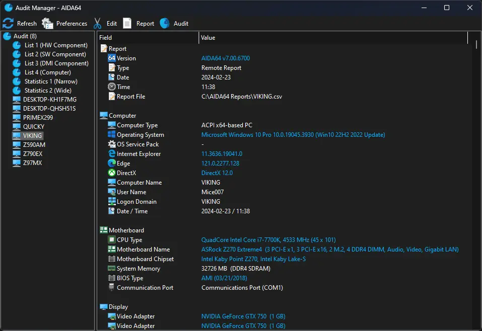 Aida64 Network Audit Screenshot 1