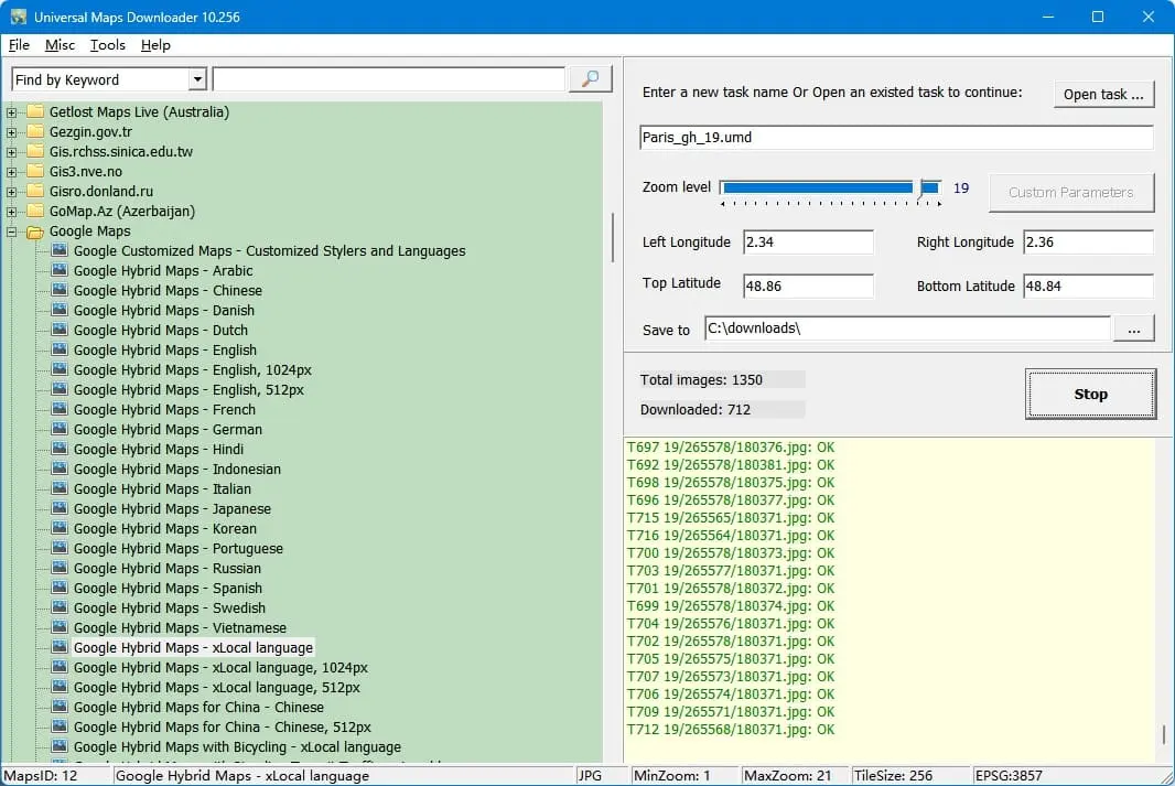 AllMapSoft Universal Maps Downloader (UMD) Screenshot 1