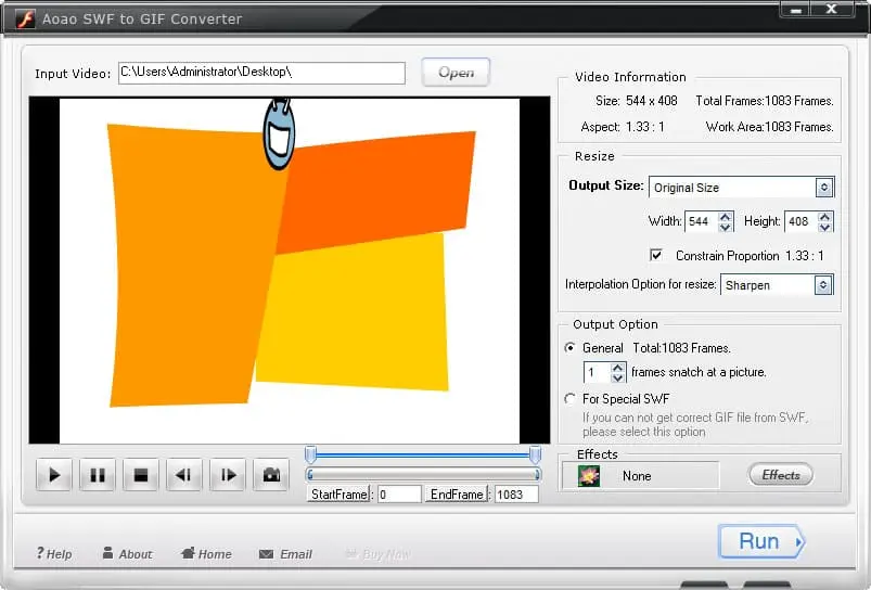 Aoao SWF To GIF Screenshot 1