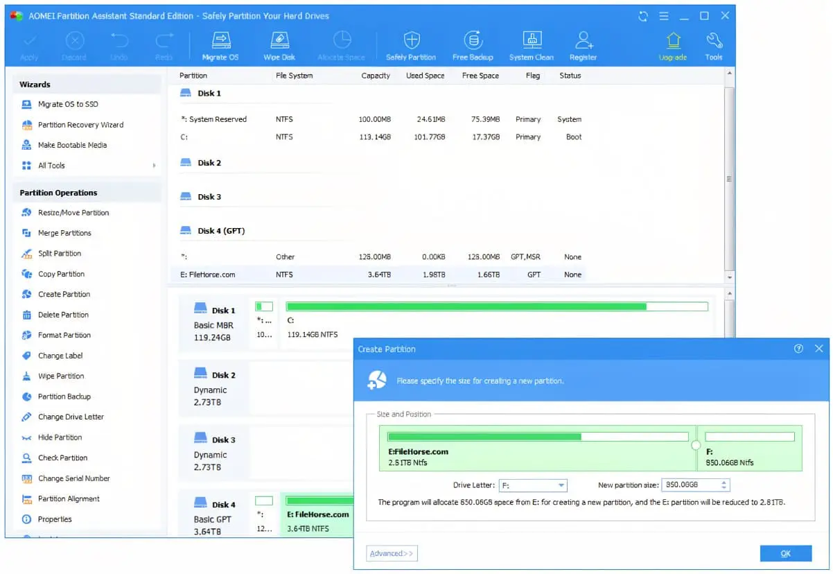 AOMEI Partition Assistant Screenshot 2