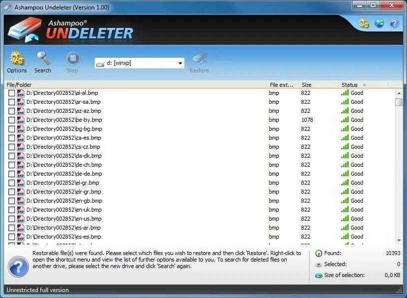 Ashampoo Undeleter Screenshot 2