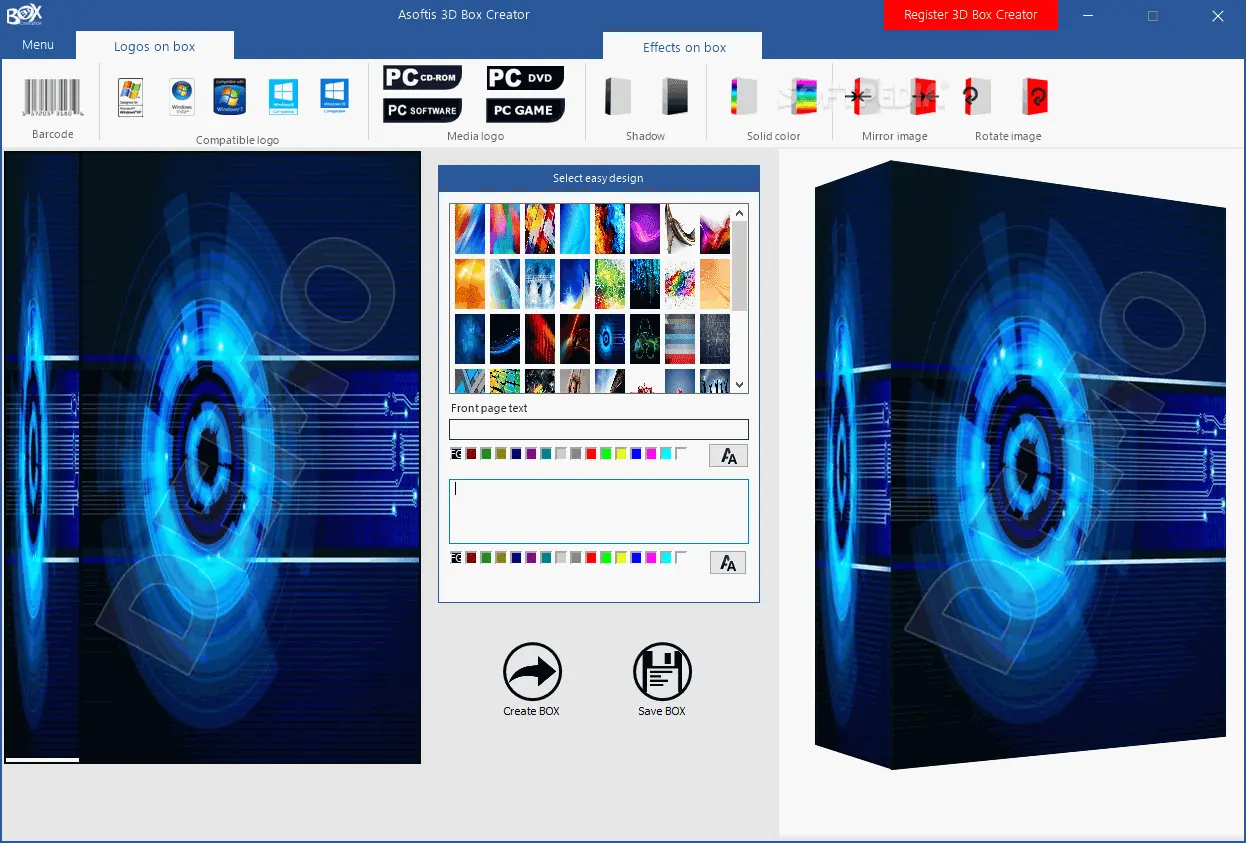 Asoftis 3D Box Creator Screenshot 1