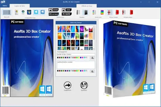 Asoftis 3D Box Creator Screenshot 2