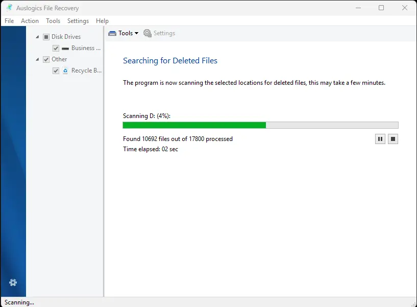 Auslogics File Recovery Screenshot 2