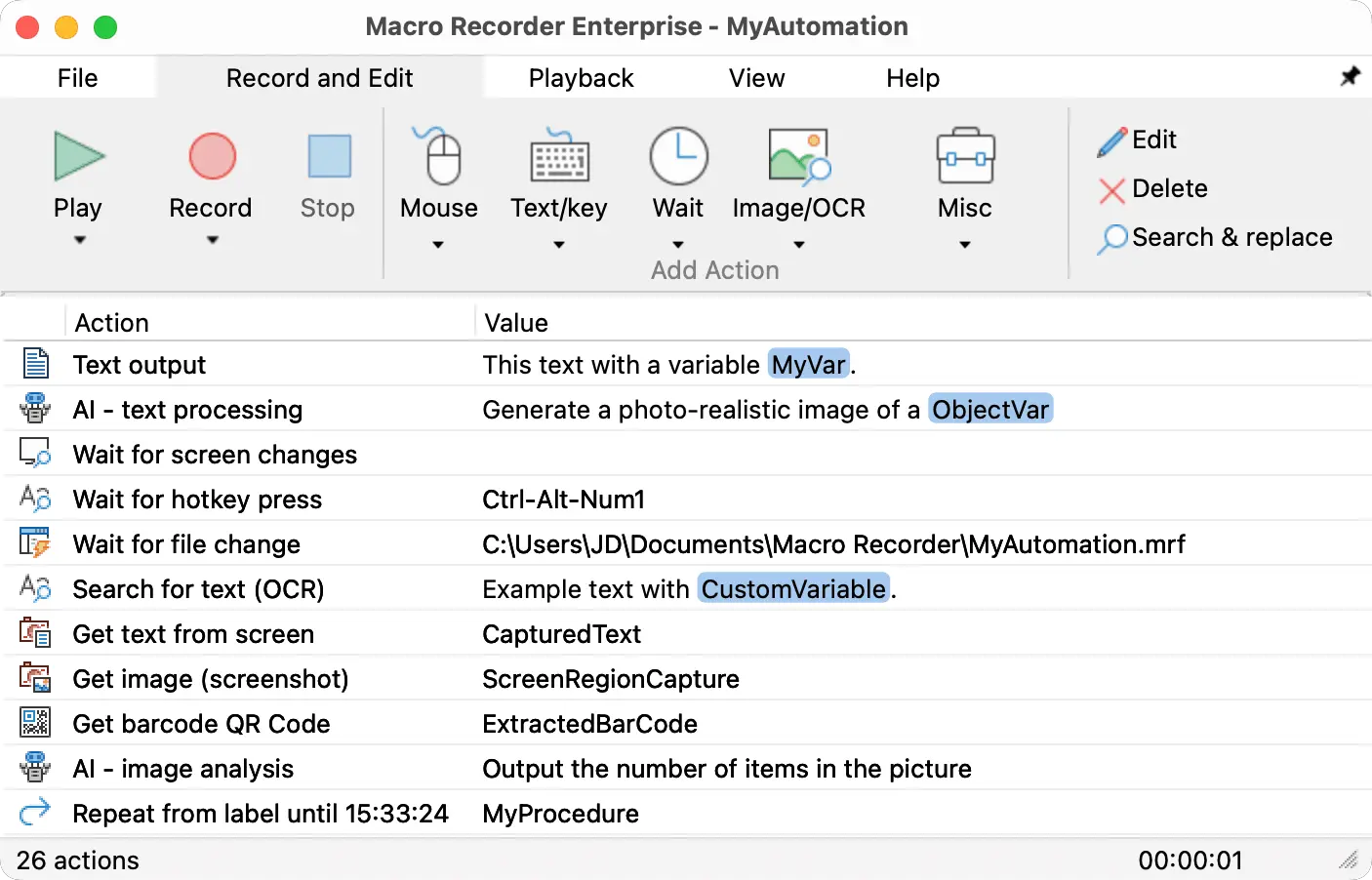 Bartels Macro Recorder Screenshot 2