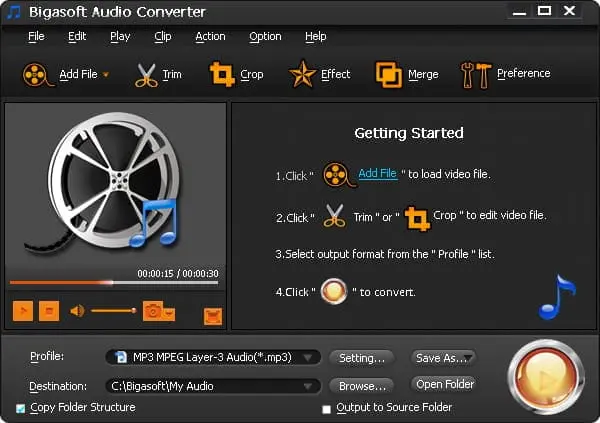 Bigasoft Audio Converter Screenshot 1