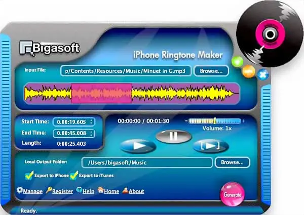 Bigasoft iPhone Ringtone Maker Screenshot 1