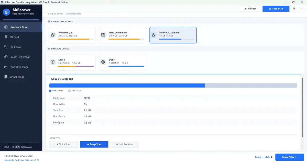 Bit Recover Data Recovery Wizard Screenshot 1