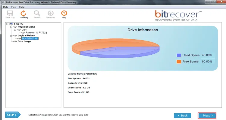 Bit Recover Pen Drive Recovery Wizard Screenshot 2