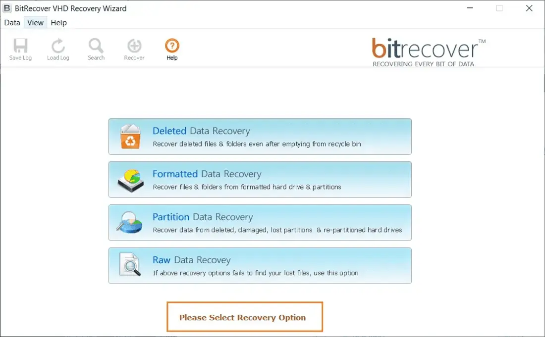 Bit Recover VHD Recovery Wizard Screenshot 2