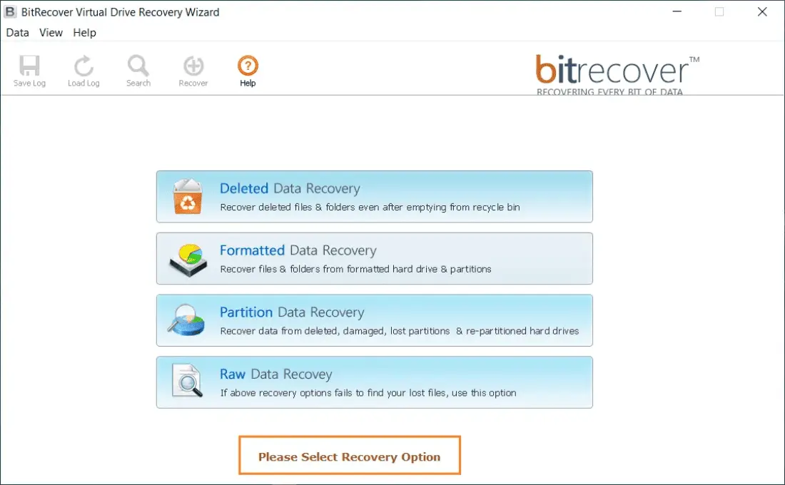 Bit Recover Virtual Drive Recovery Wizard Screenshot 2