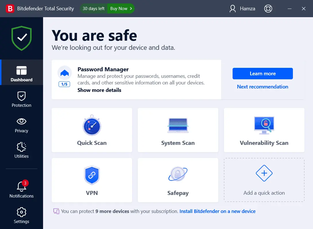 Bitdefender Total Security Screenshot 1