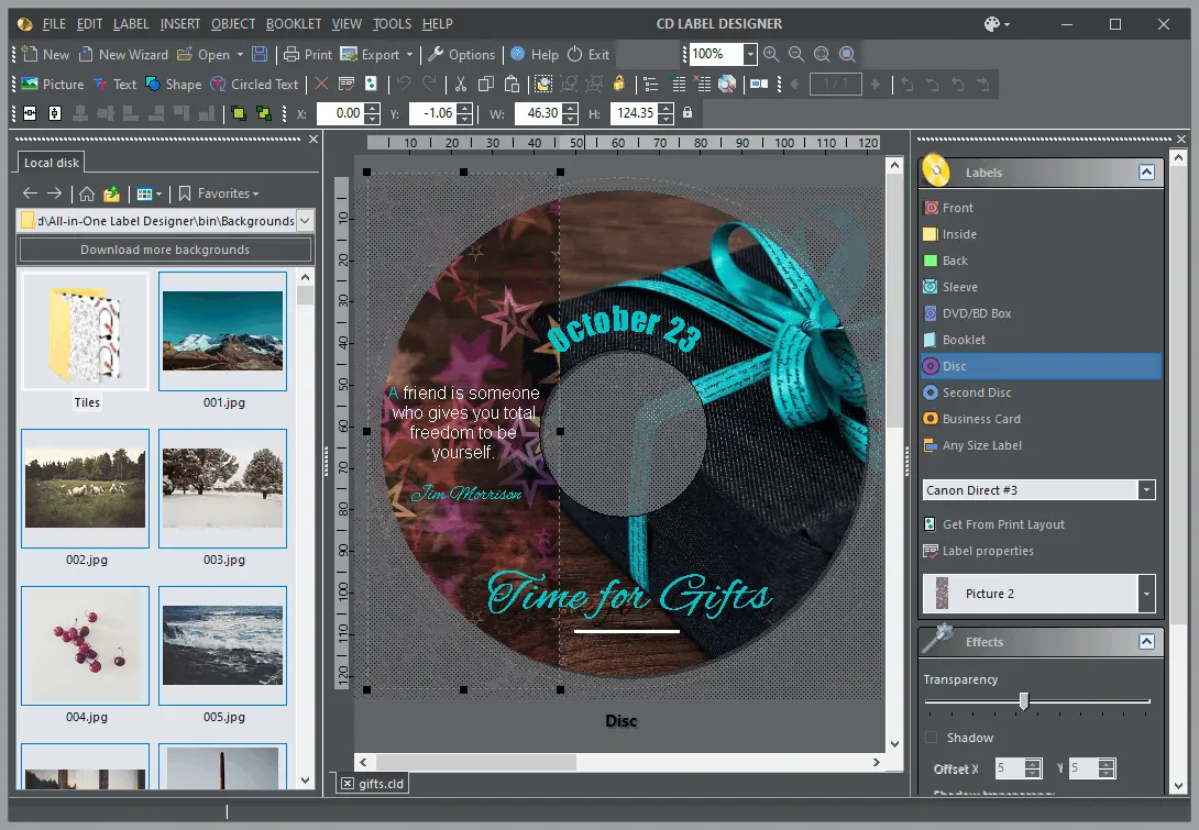 Dataland CD DVD Label Designer Screenshot 1