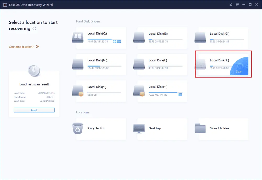 EaseUS Data Recovery Wizard Screenshot 1