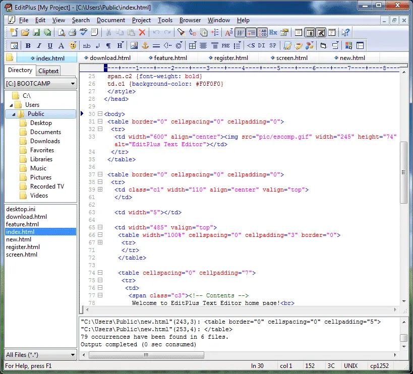 ES Computing Edit Plus Screenshot 1
