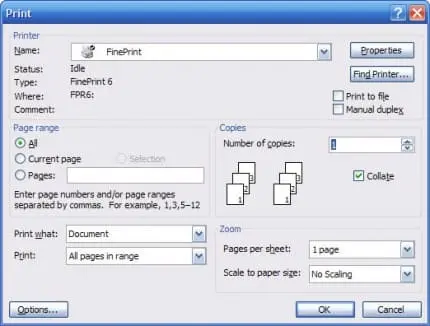 FinePrint Screenshot 2