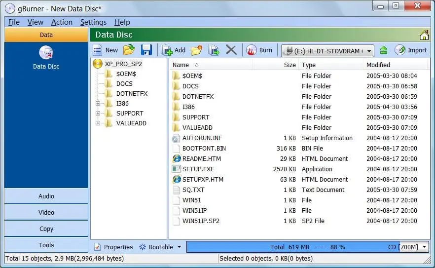 gBurner Screenshot 1
