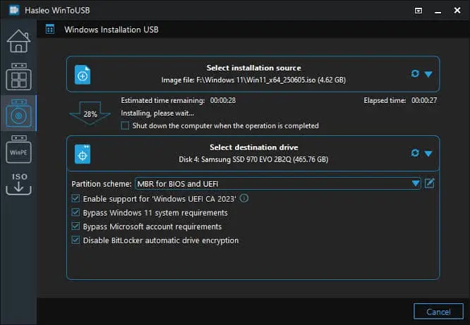 Hasleo WinToUSB Screenshot 2
