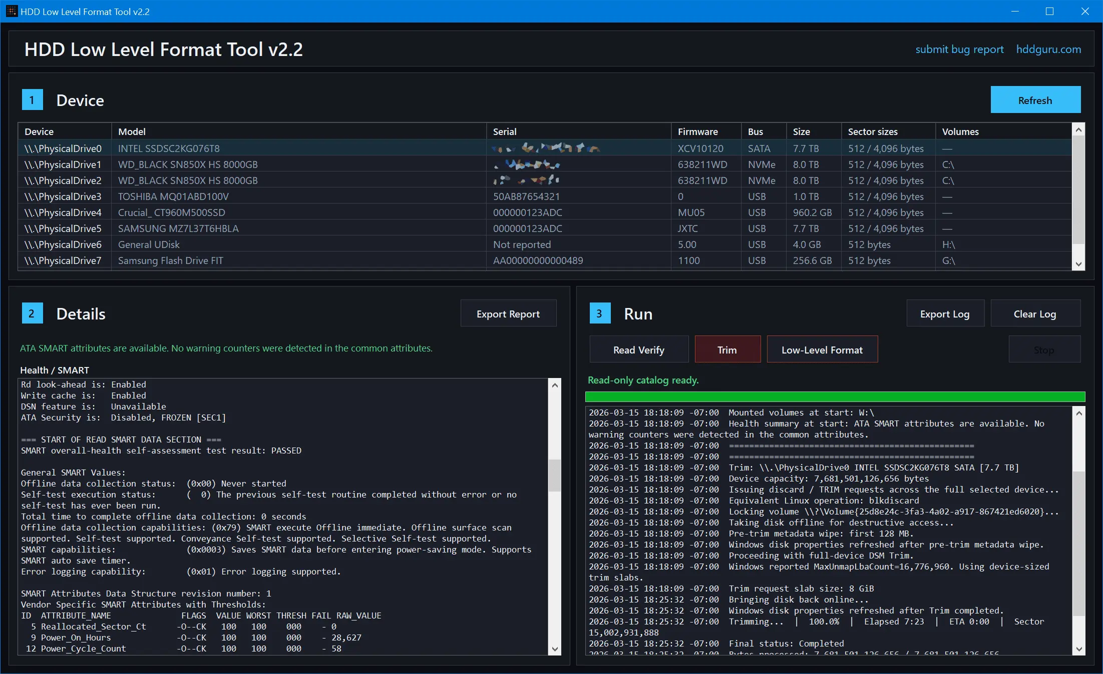 HDD Low Level Format (HDDLLF) Screenshot 1