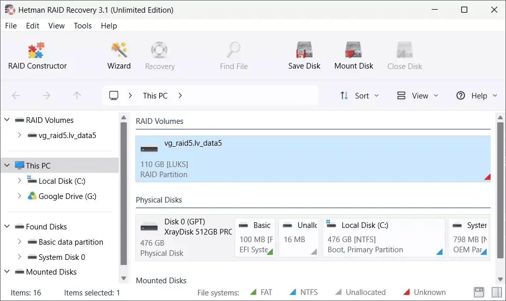 Hetman RAID Recovery Screenshot 1