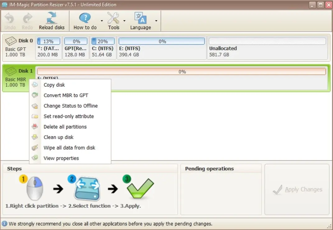 IM Magic Partition Resizer Screenshot 3
