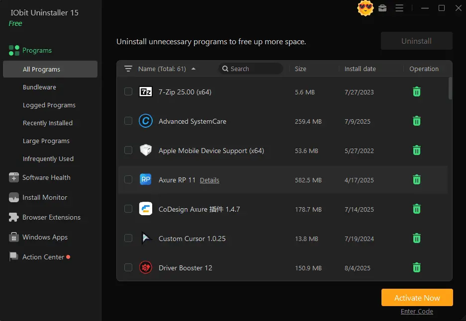IObit Uninstaller Pro Screenshot 1