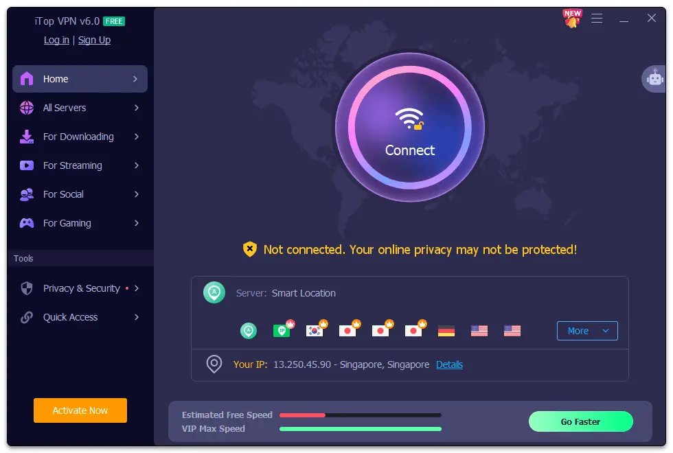 iTop VPN Screenshot 1