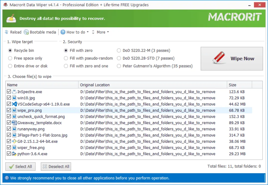 Macrorit Data Wiper Screenshot 1