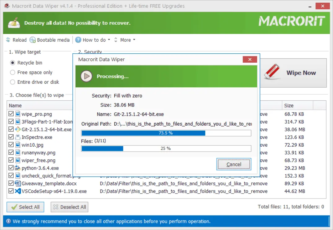 Macrorit Data Wiper Screenshot 2