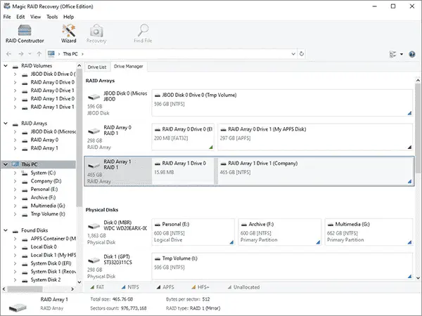Magic RAID Recovery Screenshot 1