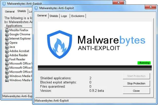 Malwarebytes Anti-Exploit Screenshot 1