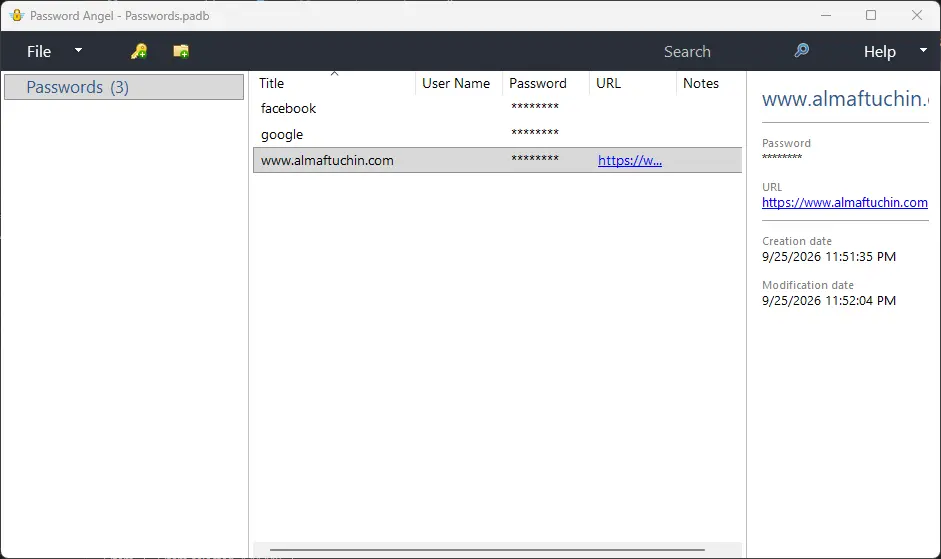Maxidix Password Angel Pro Screenshot 1