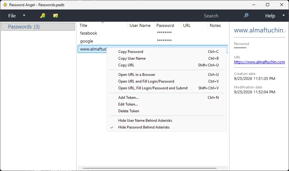 Maxidix Password Angel Pro Screenshot 2