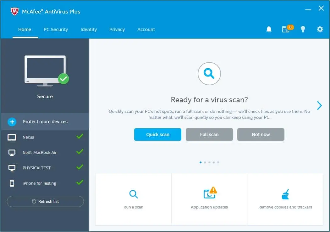 Mcafee Antivirus Screenshot 1