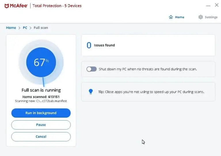 Mcafee Total Protection Screenshot 2