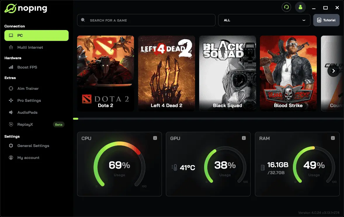NoPing - Game Booster Screenshot 1