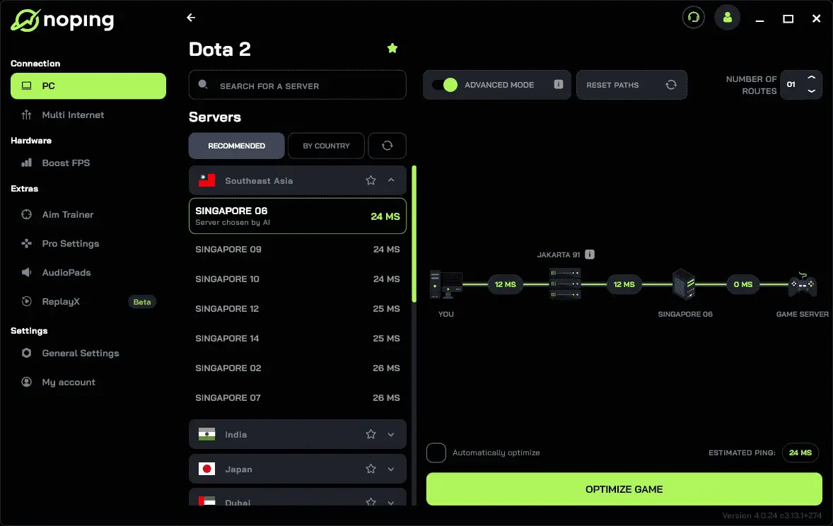 NoPing - Game Booster Screenshot 2