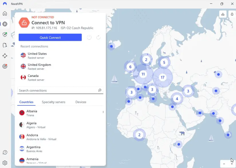 NordVPN Screenshot 1