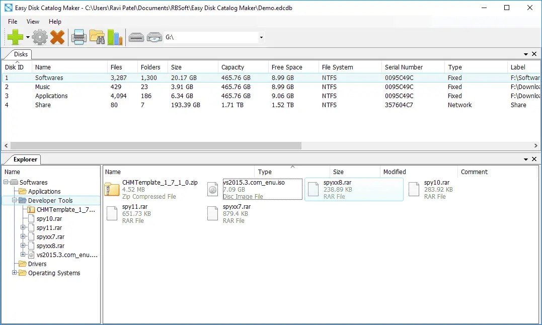 RBSoft Easy Disk Catalog Screenshot 2
