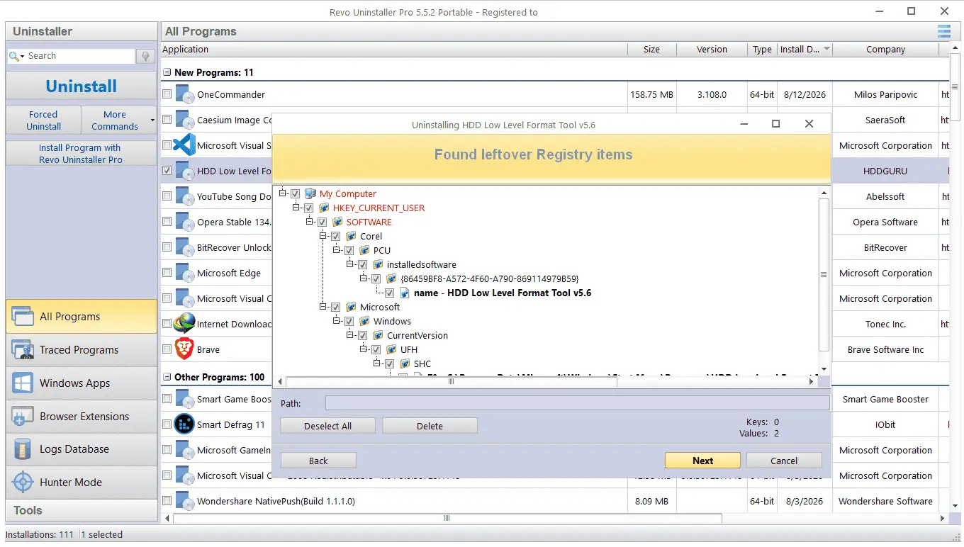 Revo Uninstaller Screenshot 2