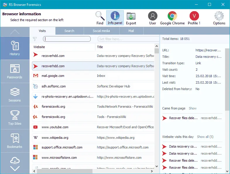 RS Browser Forensics Screenshot 2