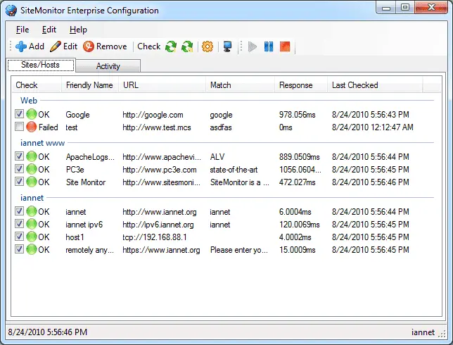 Site Monitor Screenshot 1