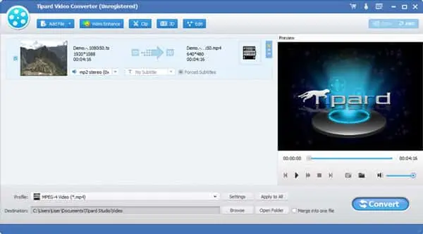 Tipard Video Converter Screenshot 1