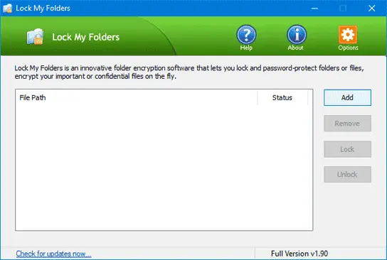 Top Password Lock My Folders Screenshot 1