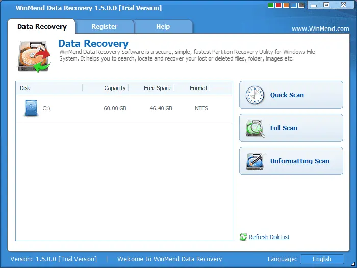 WinMend Data Recovery Screenshot 2