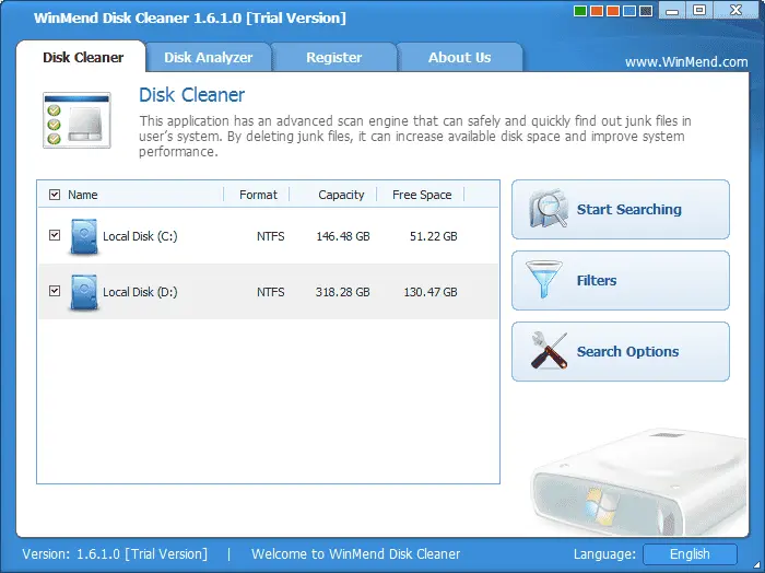 WinMend Disk Cleaner Screenshot 1