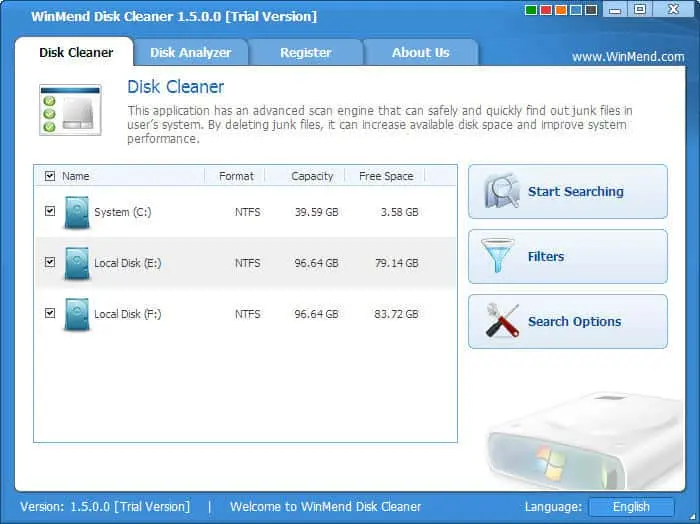 WinMend Disk Cleaner Screenshot 2