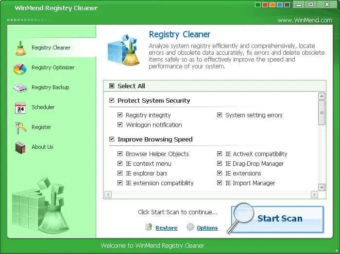 WinMend Registry Cleaner Screenshot 2